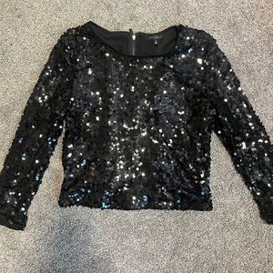 Black sequinned top